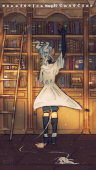 fullbody scene featuring crabstronaut's oc: lyre